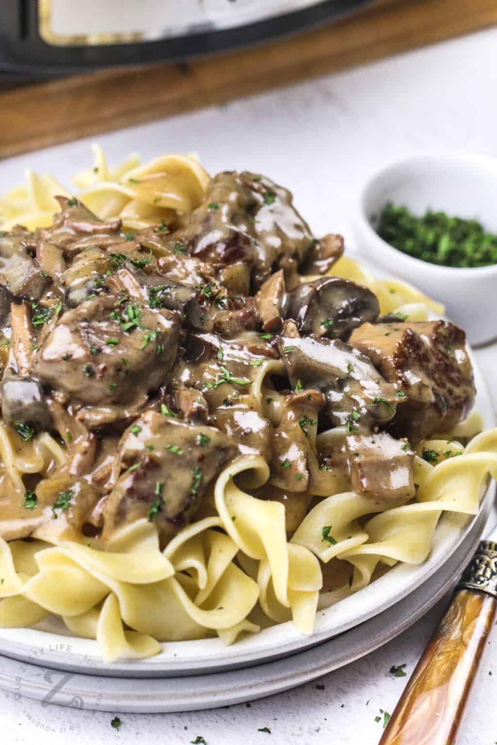 Slow Cooker Beef Stroganoff Easy Recipe Our Zesty Life