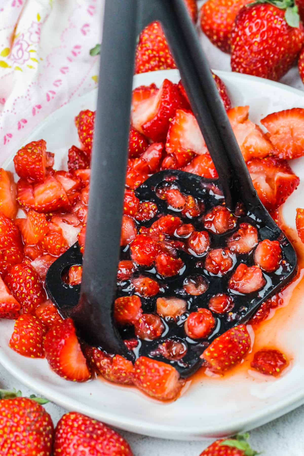 mashed strawberries to make Sugar Free Strawberry Freezer Jam