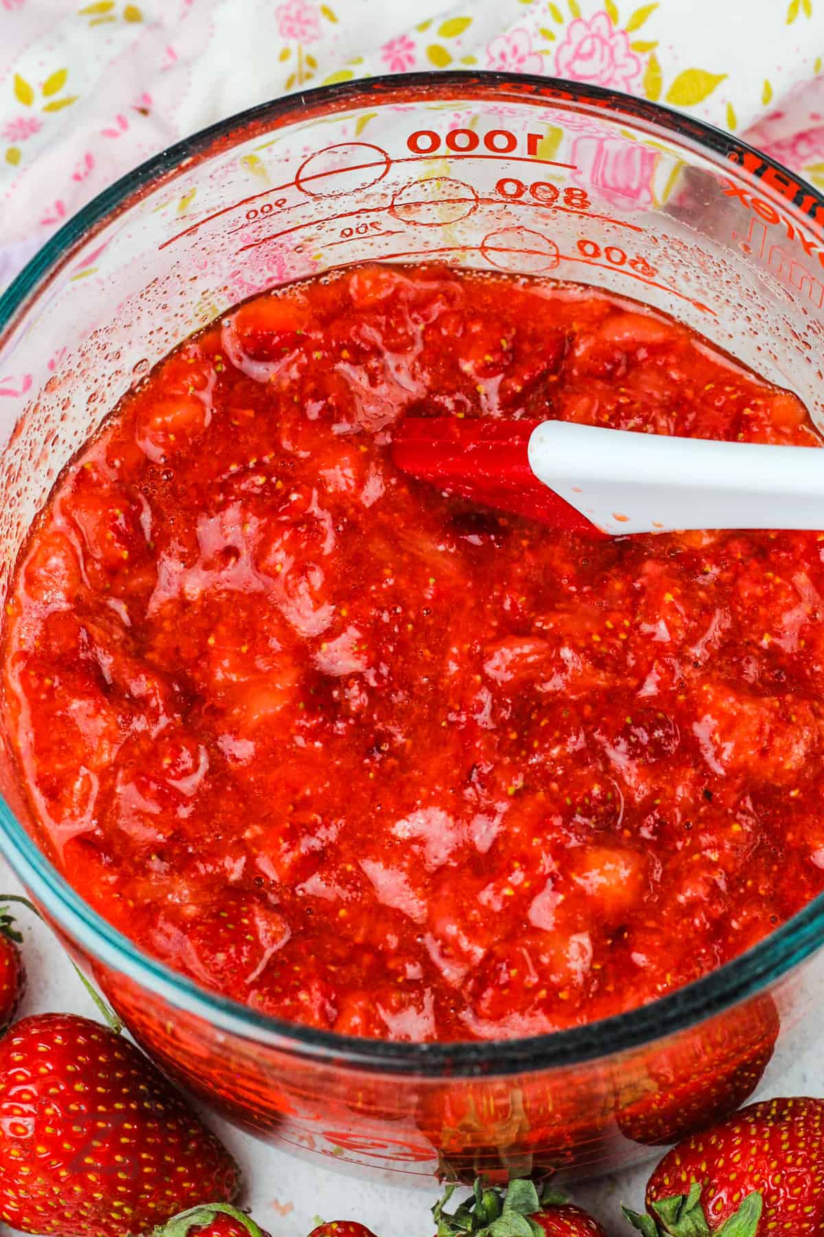 mixing Sugar Free Strawberry Freezer Jam ingredients