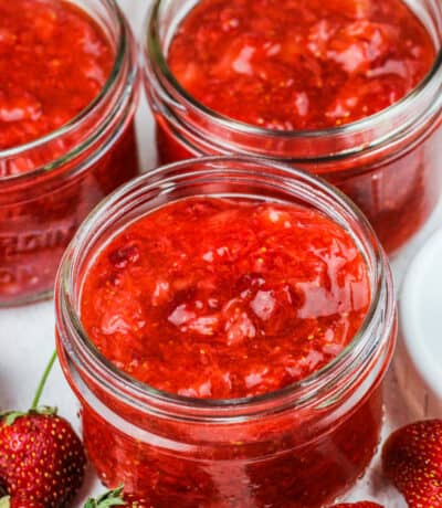 jars of Sugar Free Strawberry Freezer Jam