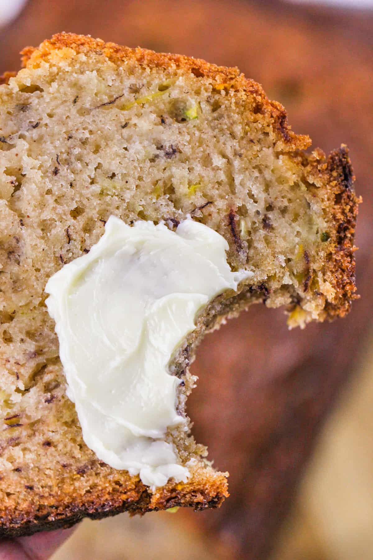 Zucchini Banana Bread with butter