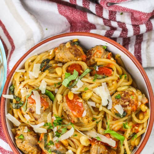 Cheesy One Pot Pasta (With Sausage & Tomato) - Our Zesty Life