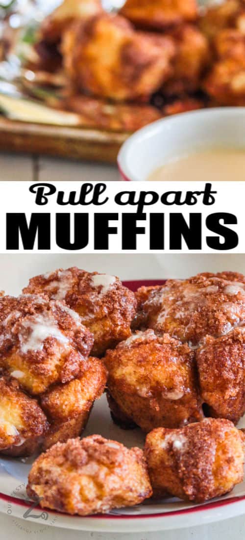 plated Monkey Bread Muffins with writing