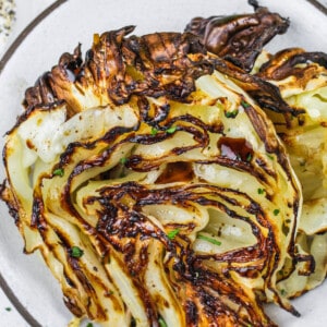 close up of Roasted Cabbage on a plate