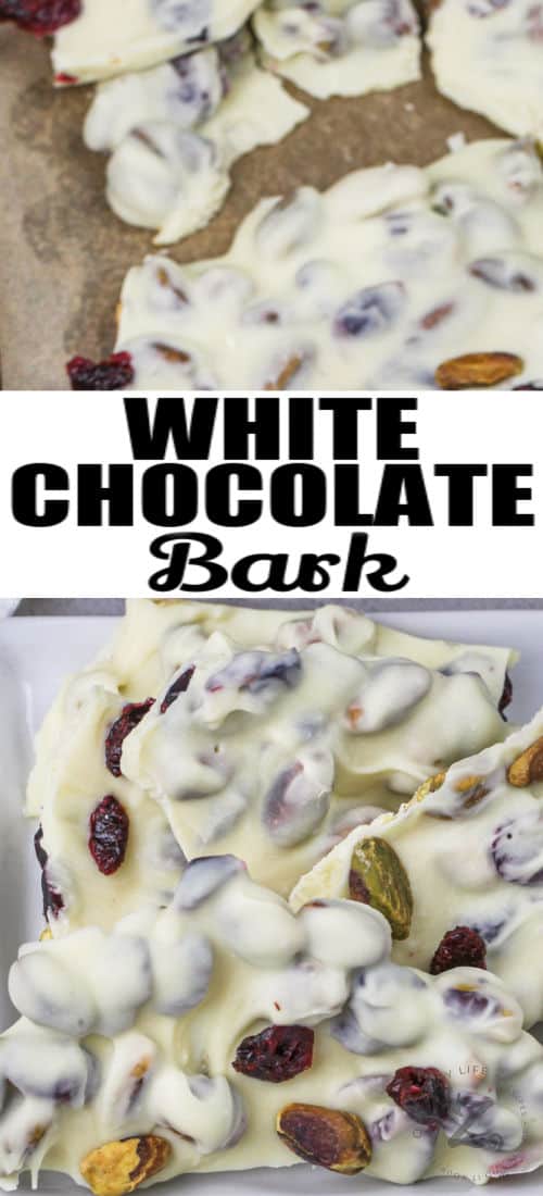 White Chocolate Bark with writing