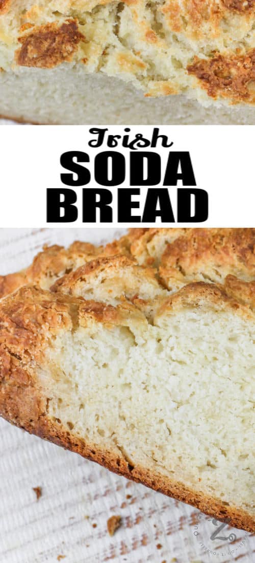 sliced Irish Soda Bread with writing
