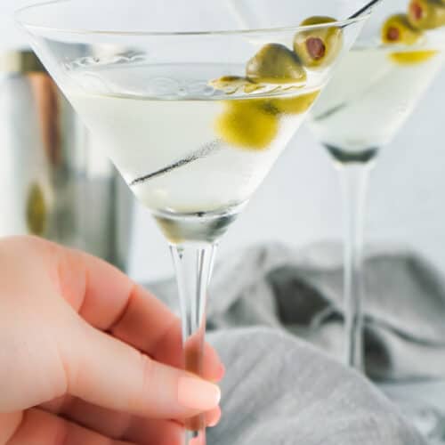 holding a Traditional Gin Martini