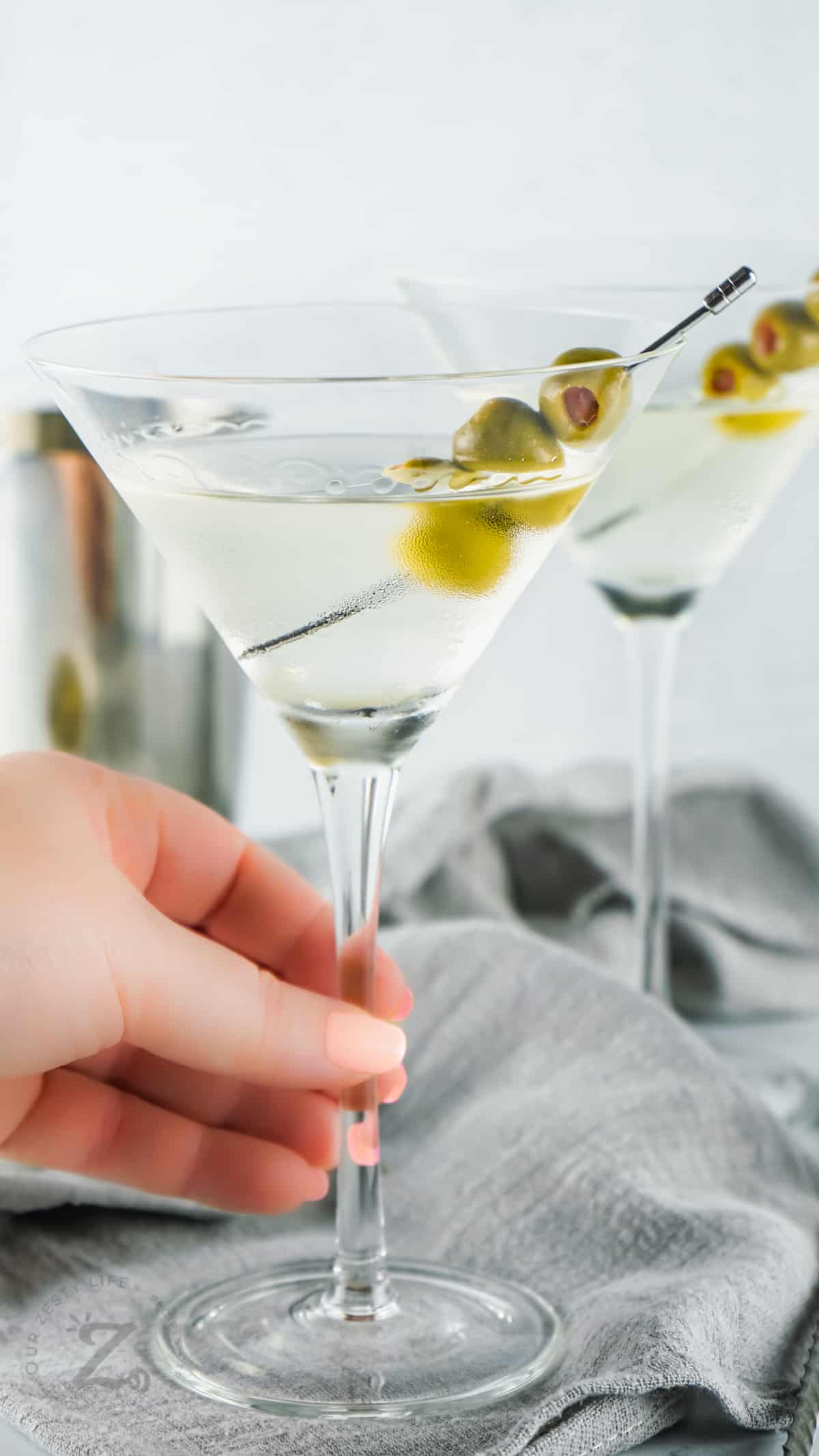holding a Traditional Gin Martini