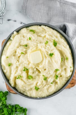 Instant Pot Mashed Potatoes with butter in a bowl
