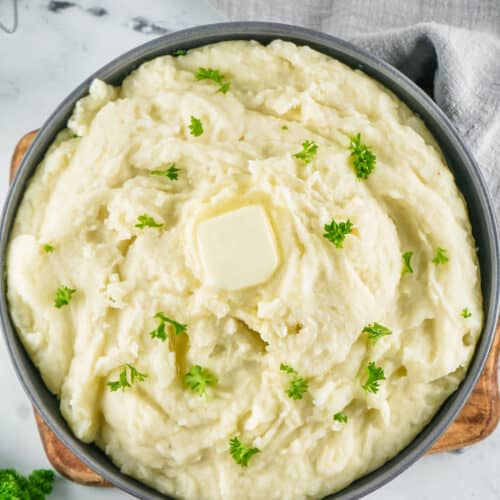 Instant Pot Mashed Potatoes with butter in a bowl