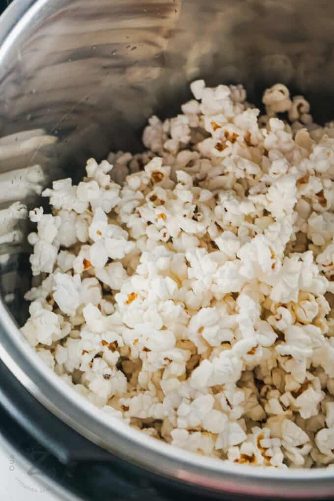 Instant Pot Popcorn in the pot