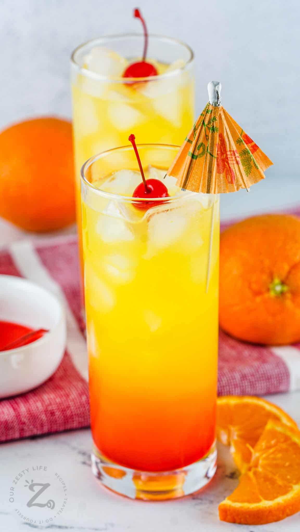 Tequila Sunrise (3 Ingredients!) - Our Zesty Life