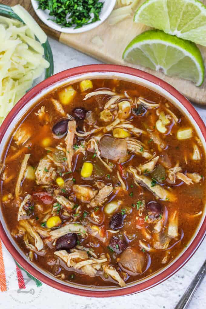 Instant Pot Chicken Tortilla Soup (Quick Prep!) - Our Zesty Life