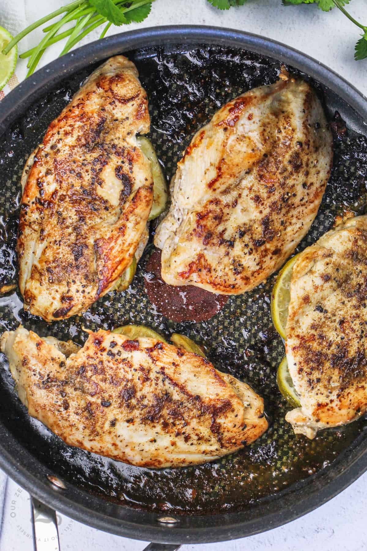 Lime Chicken cooking in a pan