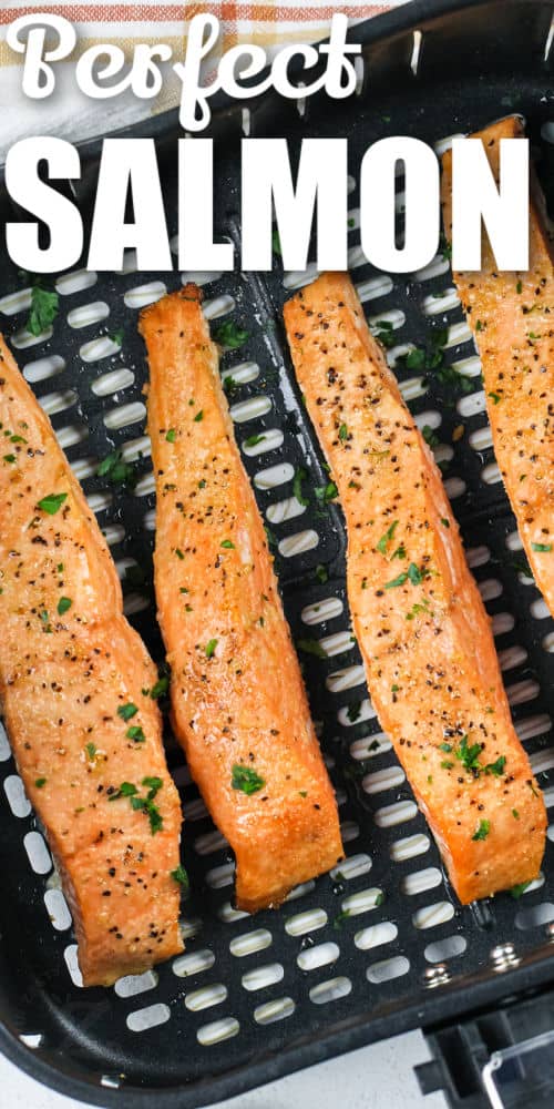 Air Fryer Salmon with a title