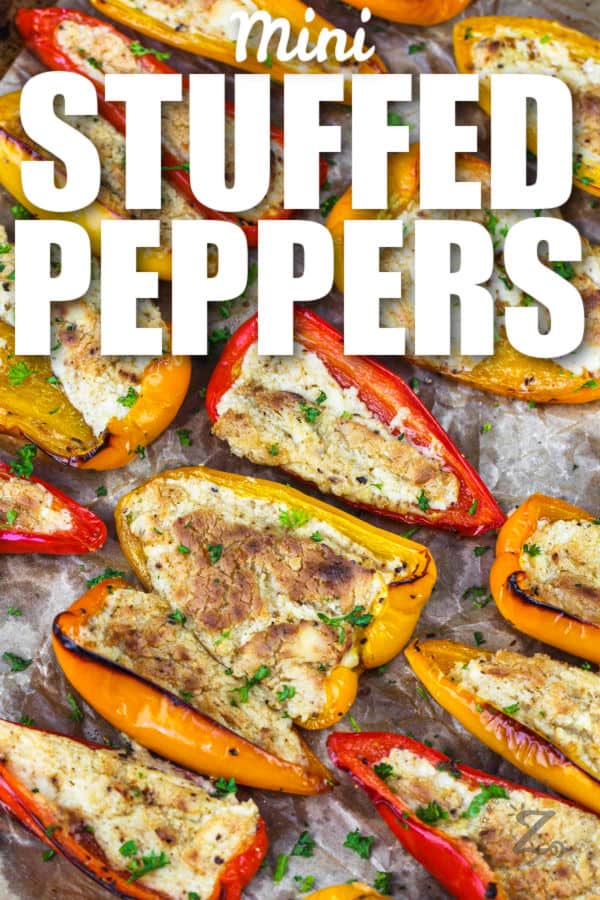 Stuffed Mini Peppers with a title