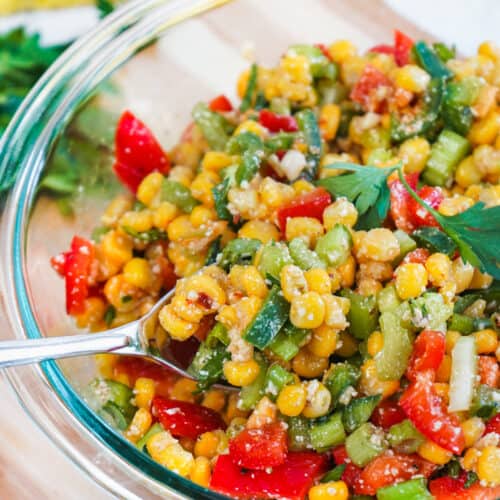 spice Corn Salad in a bowl