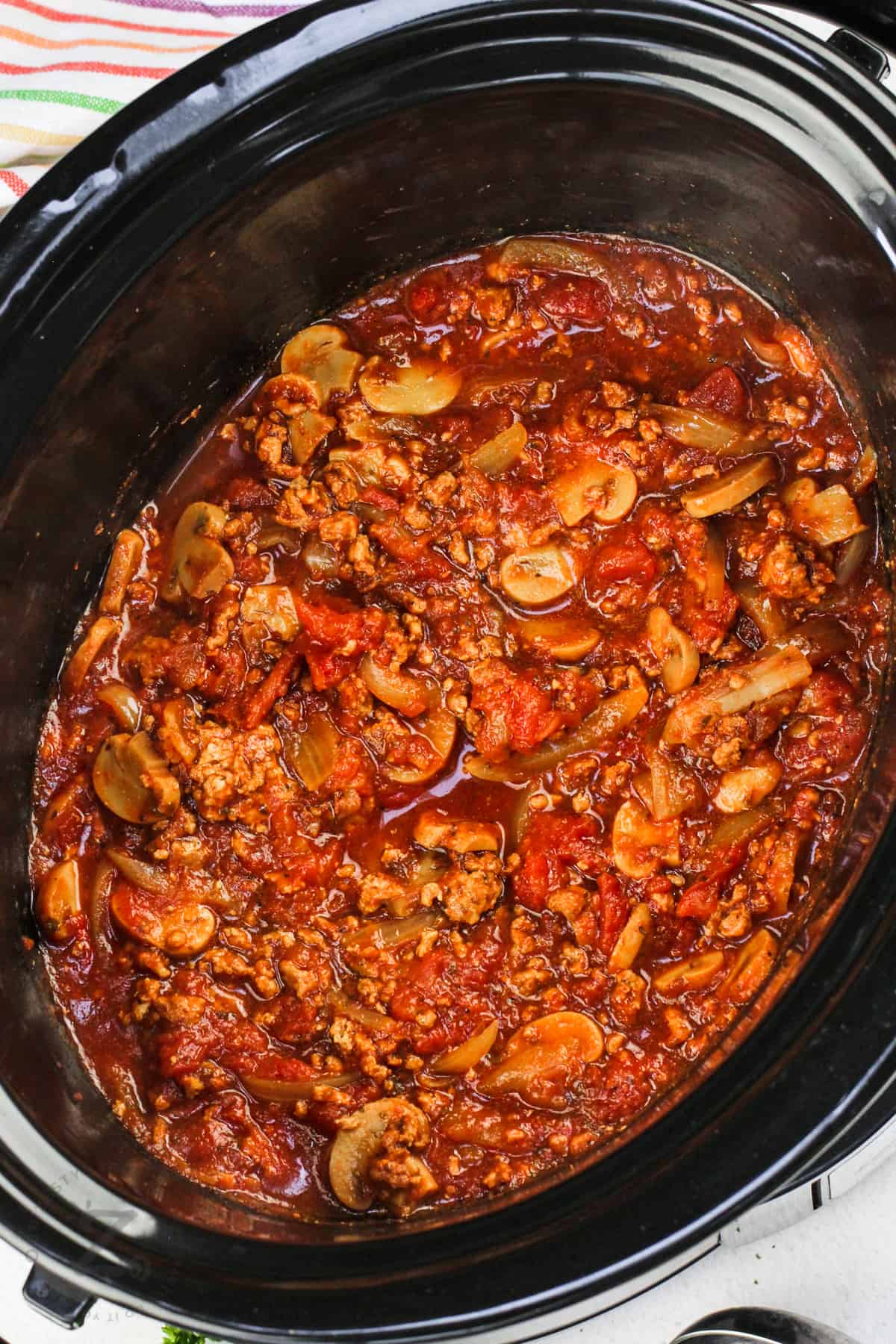 cooked Slow Cooker Spaghetti Sauce