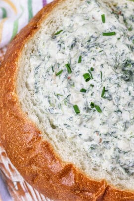 close up of Spinach Dip