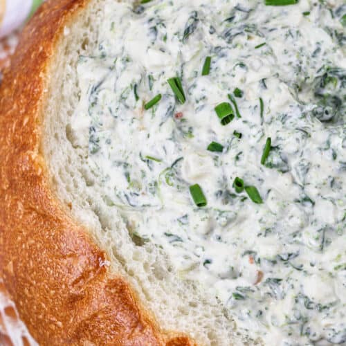 close up of Spinach Dip