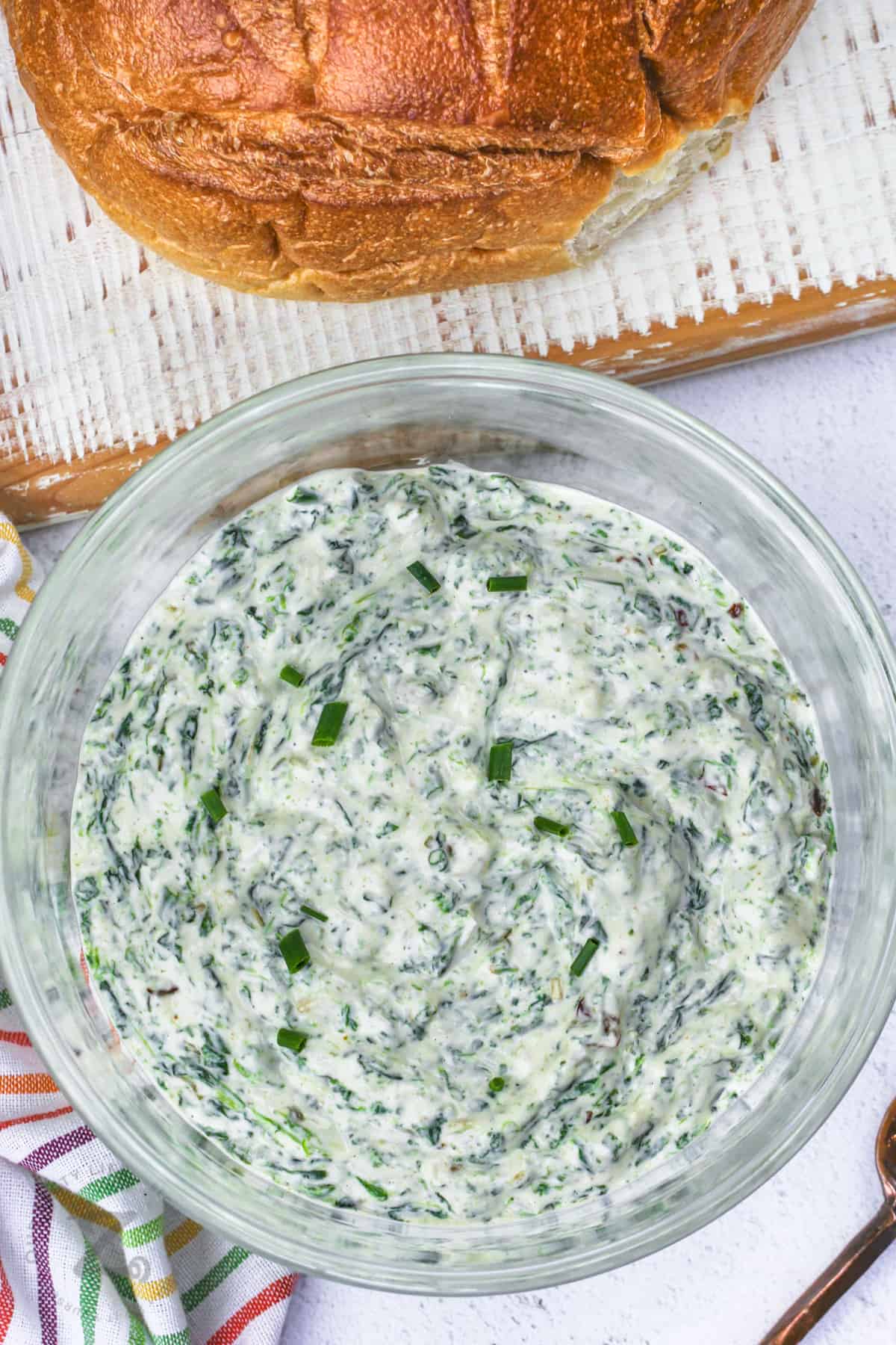 bowl of Spinach Dip with bread