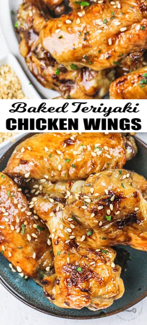 Baked Teriyaki Chicken Wings with sesame seeds