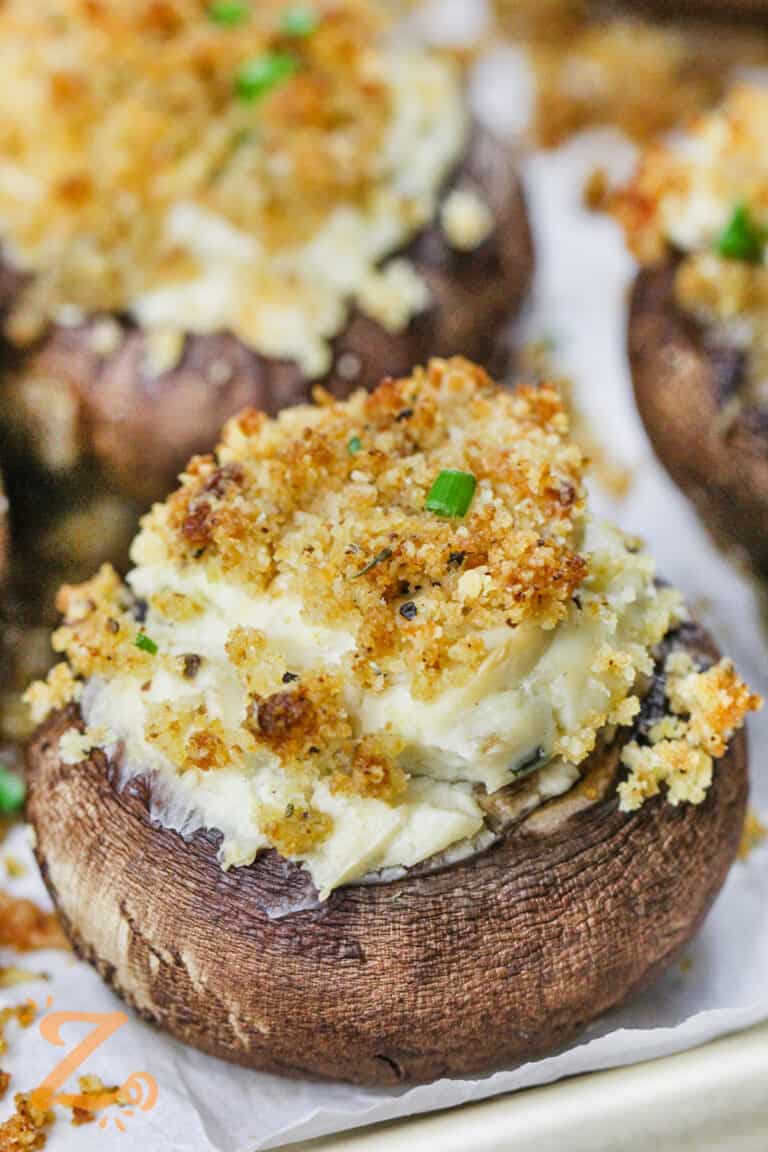 Stuffed Mushrooms (Extra Cheesy!) - Our Zesty Life