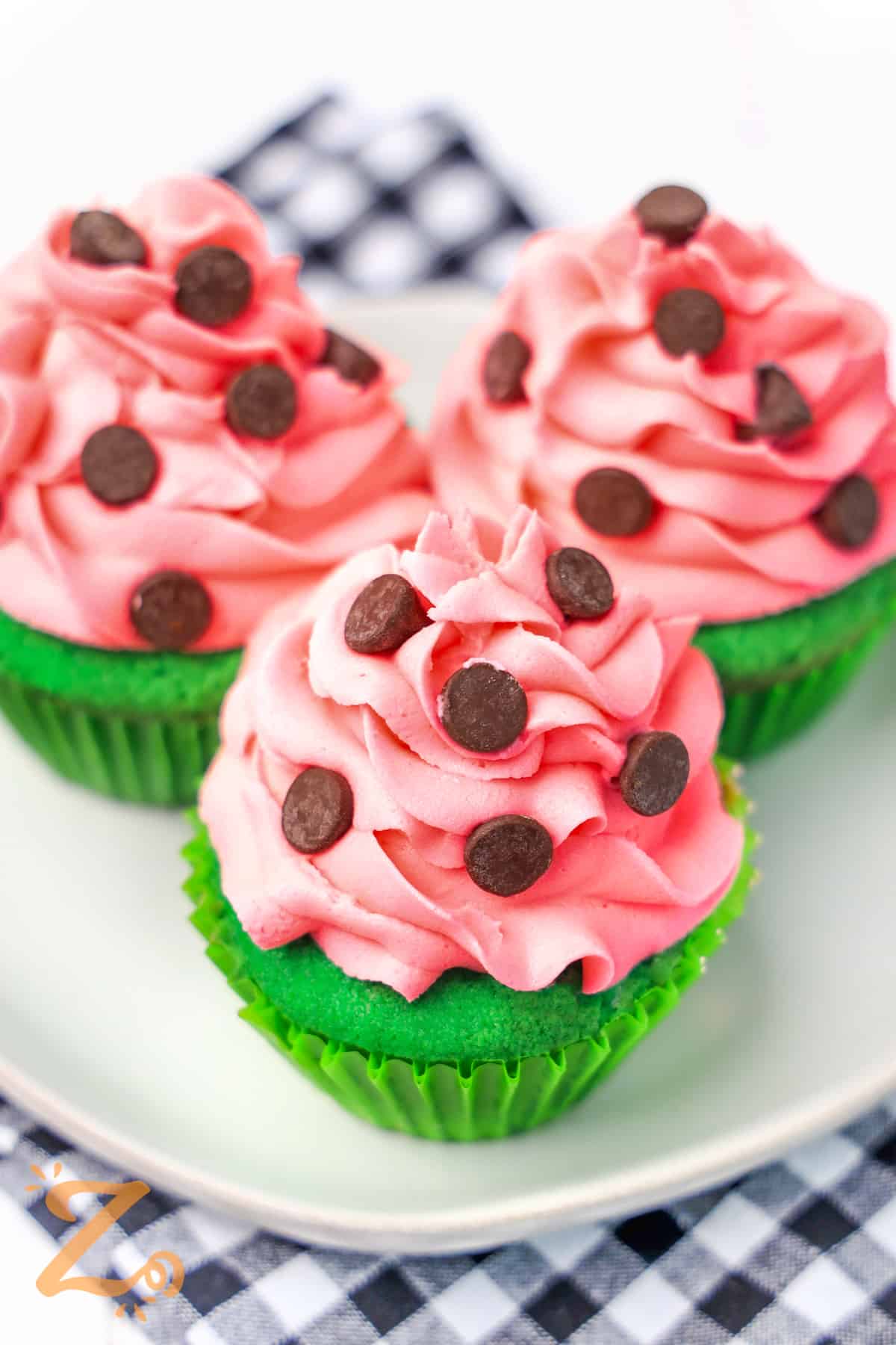 Watermelon Cupcakes on a plate