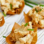 Chicken Wonton Cups with green onion