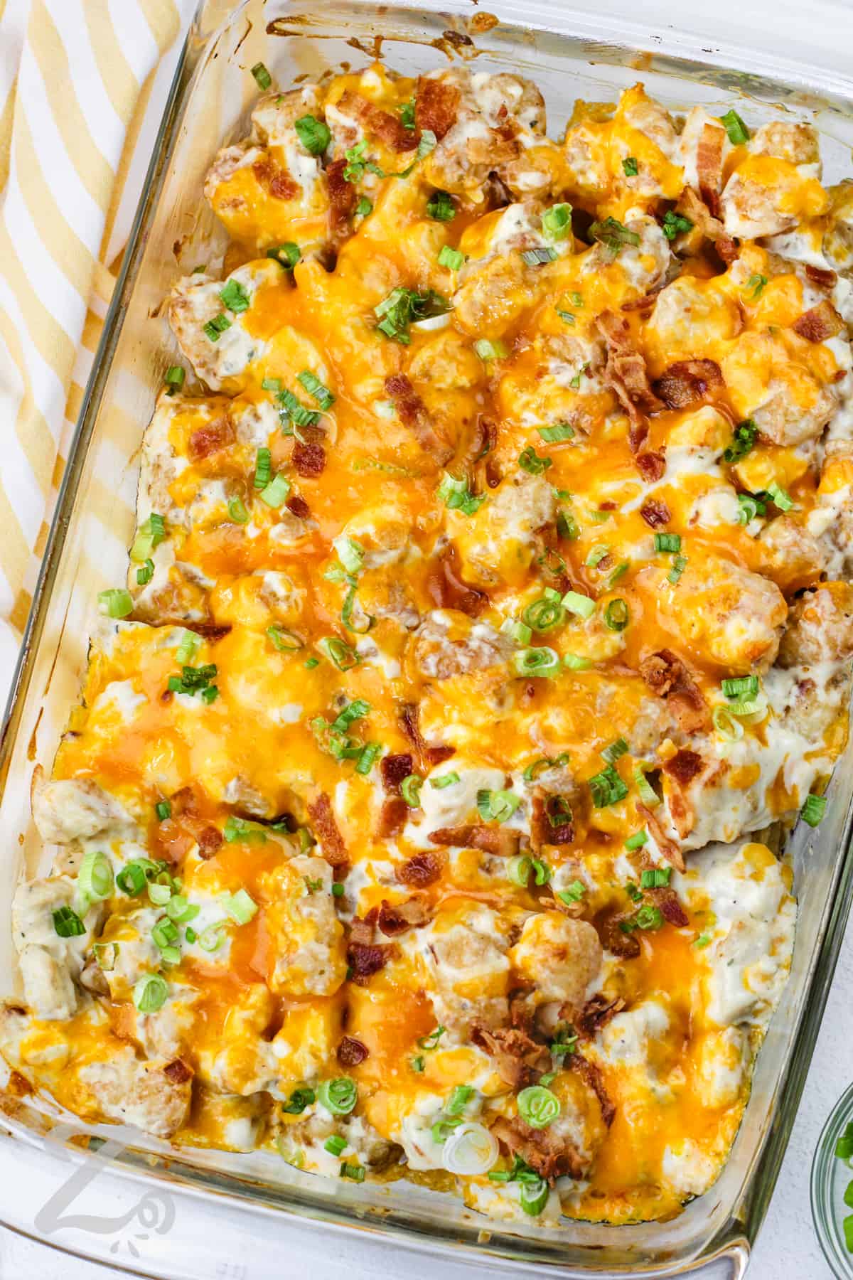 baked Crack Chicken Casserole in the dish