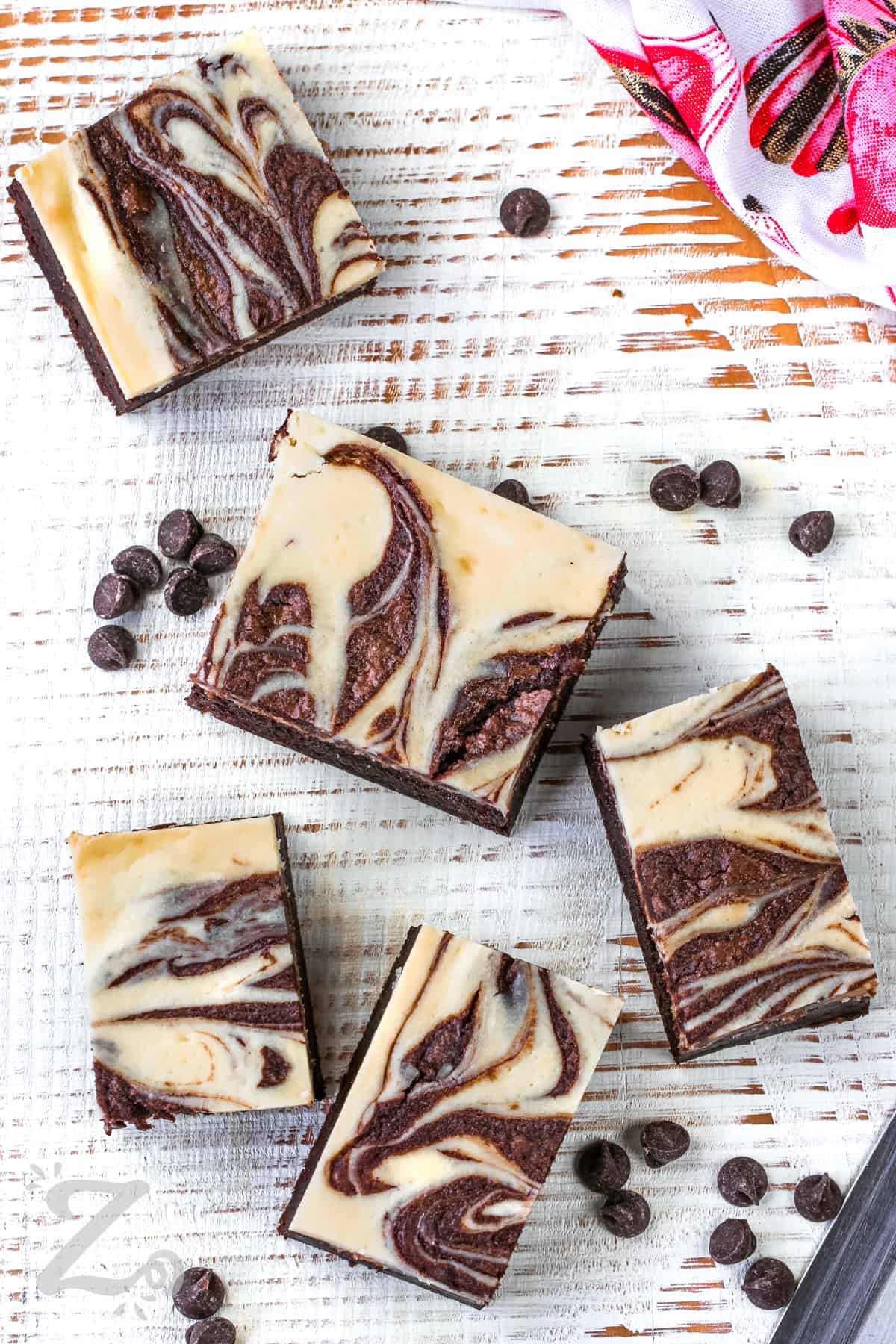 Cream Cheese Brownies on a platter