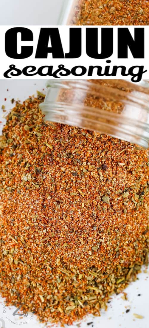 close up of Cajun Seasoning with a title