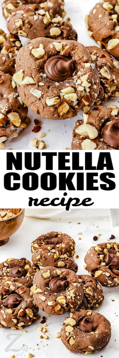 Nutella Cookies and close up photo with a title