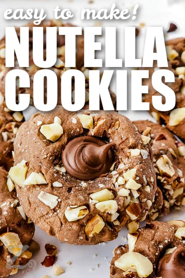 Nutella Cookies with nuts and a title