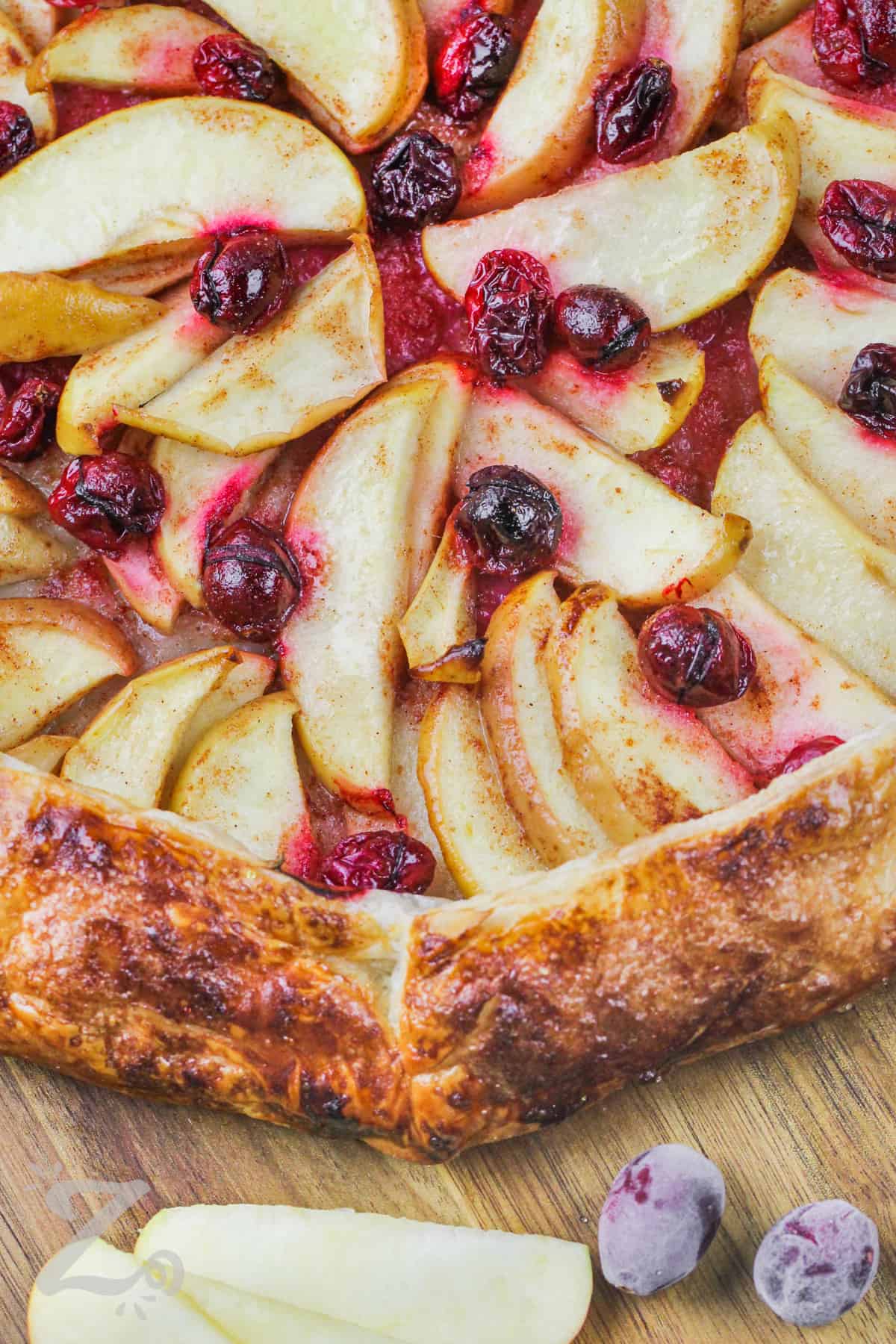 close up of baked Apple Galette