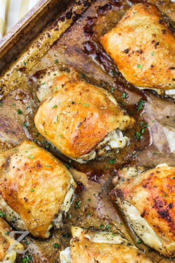 Baked Chicken Thighs (Quick & Easy Prep!) - Our Zesty Life