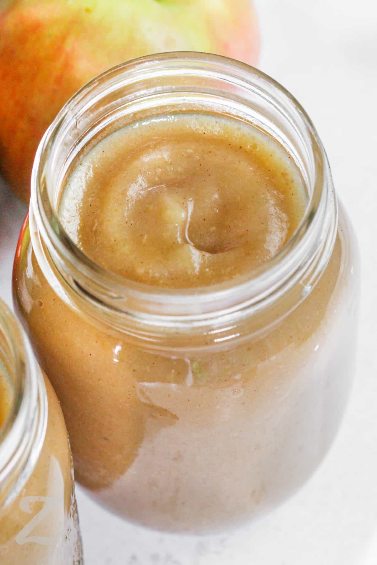 a jar of pureed apple sauce