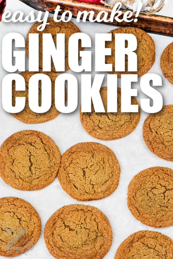 baked Ginger Cookies with writing