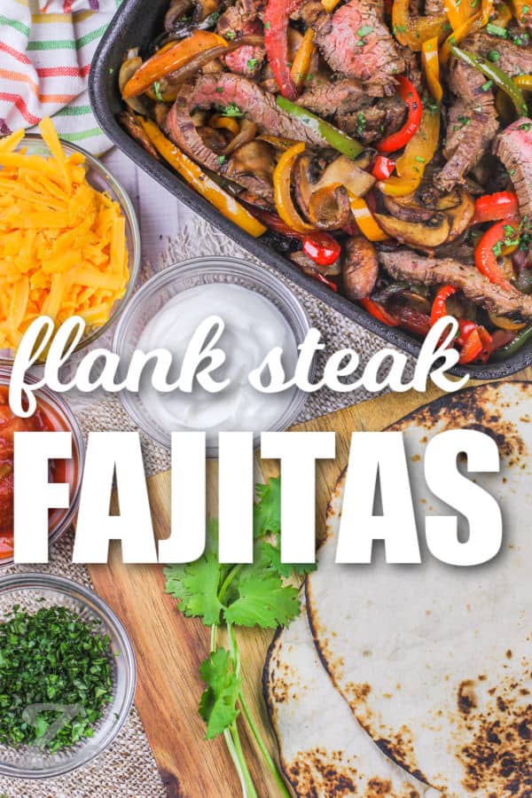 ingredients to make Steak Fajitas with a title