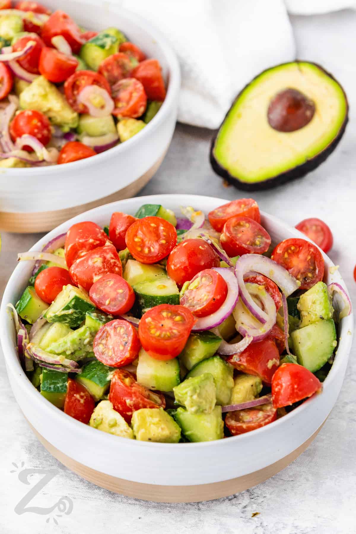 a serving of avocado salad in a bowl