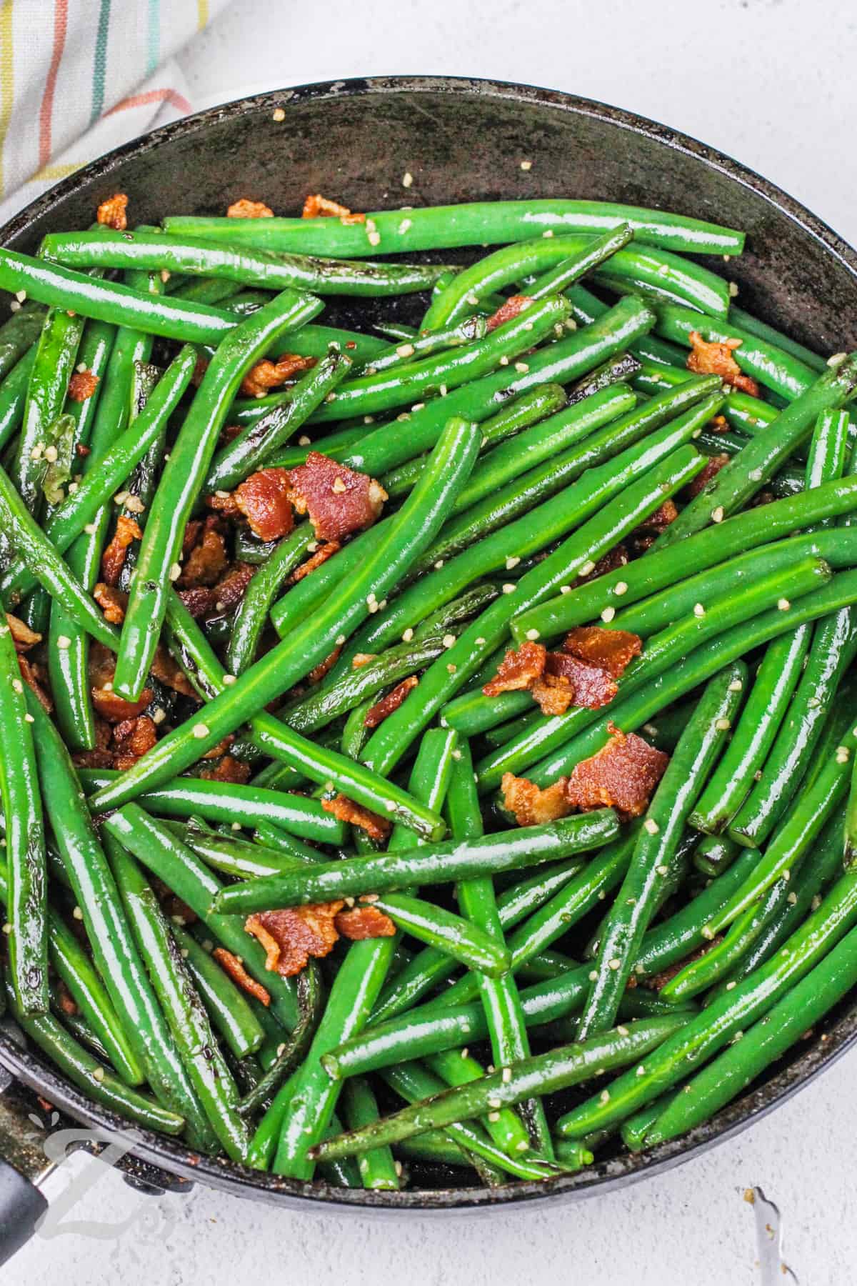 pan of Green Beans with Bacon