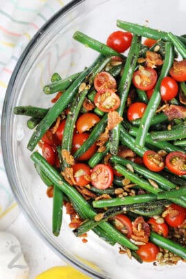 Green Beans with Bacon with tomatoes