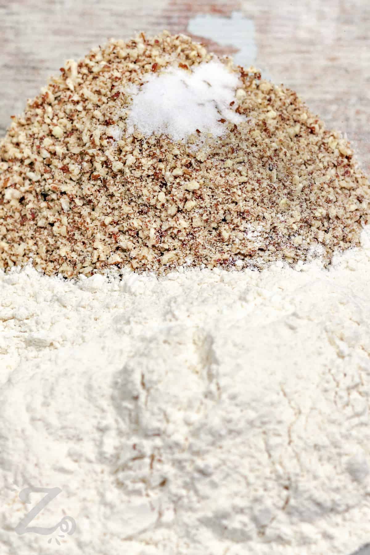 dry ingredients to make Pecan Snowball Cookies
