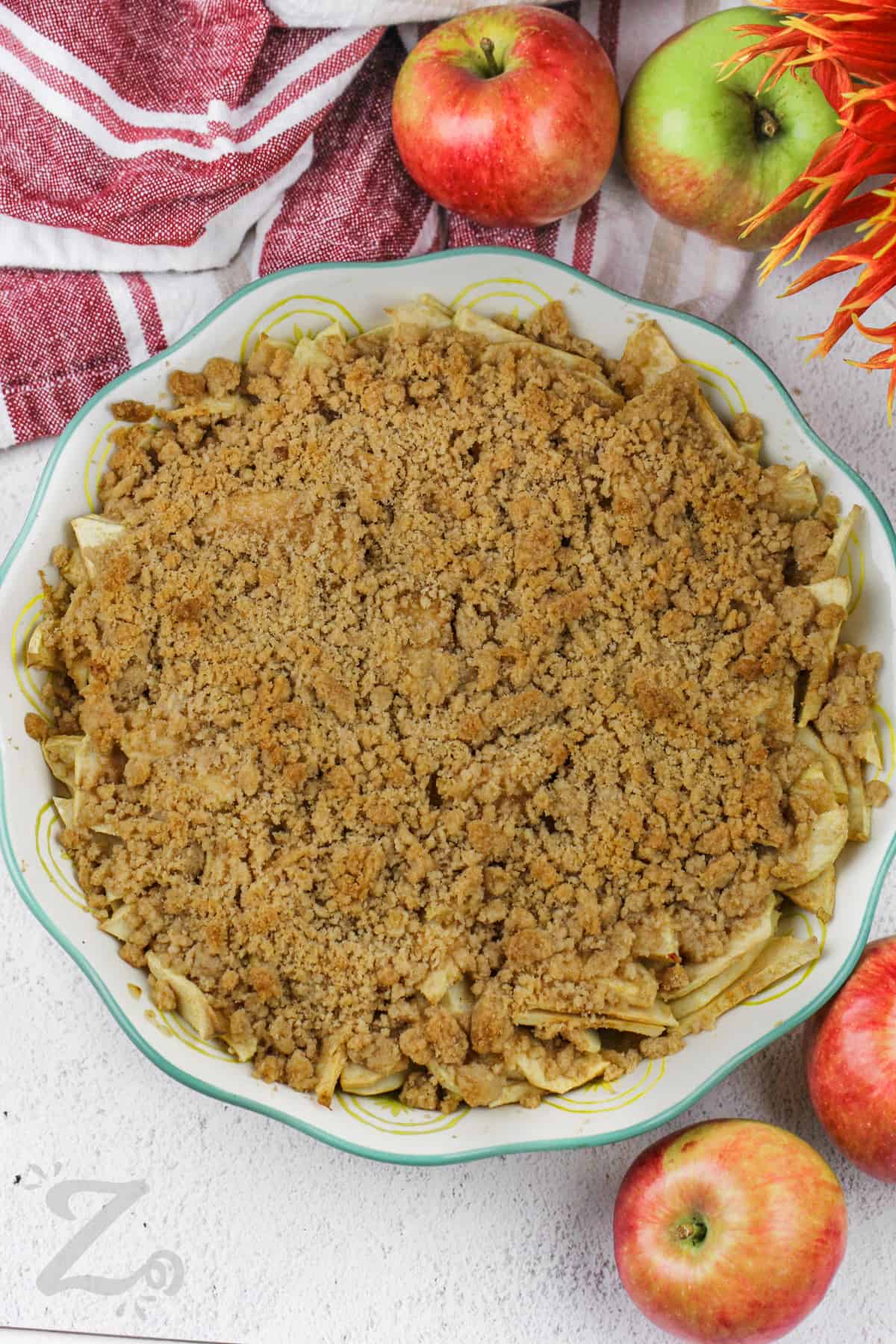 baked Apple Crumble in a dish