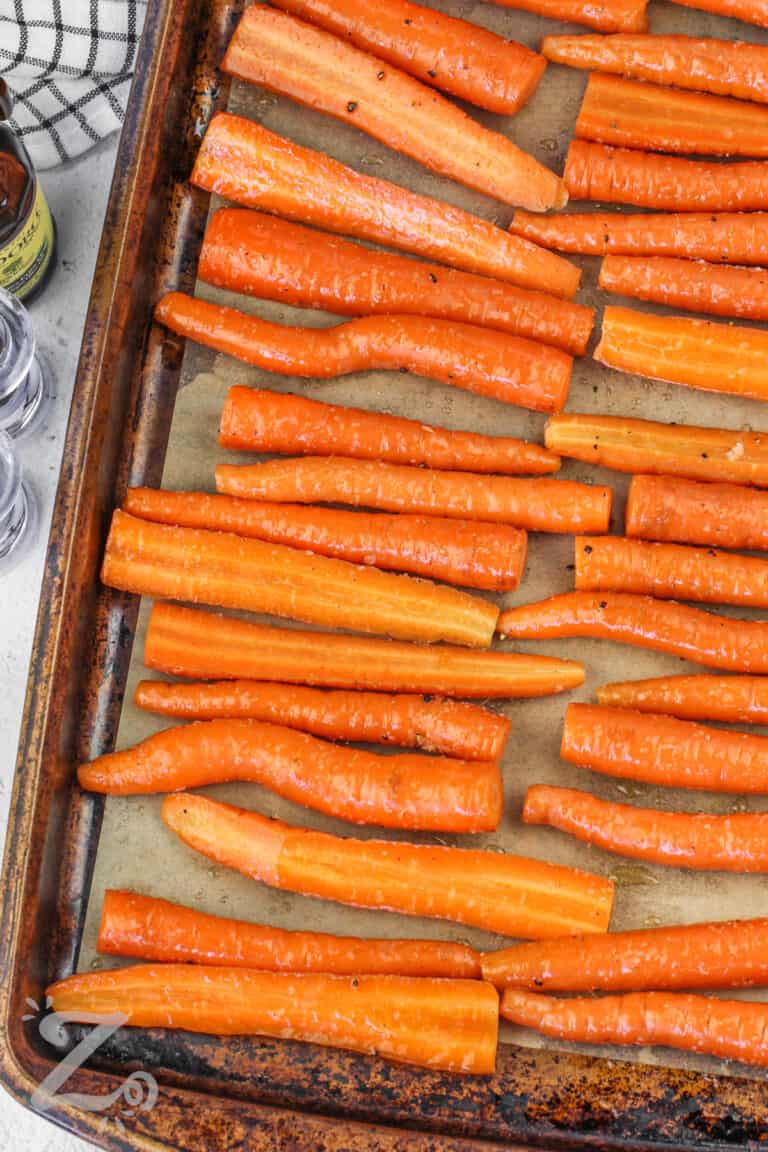 Oven Roasted Carrots (4 Ingredient Recipe!) - Our Zesty Life
