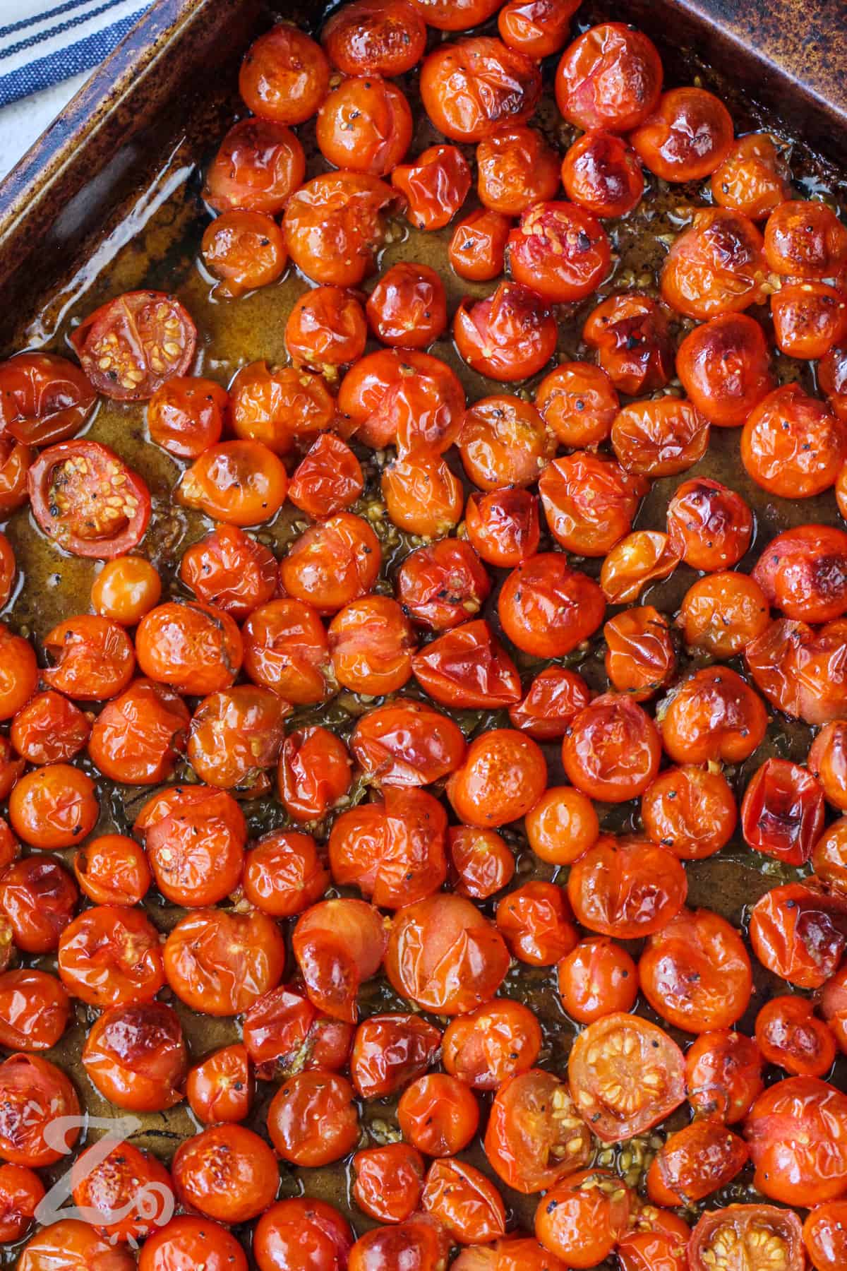 Roasted Cherry Tomatoes on a sheet pan