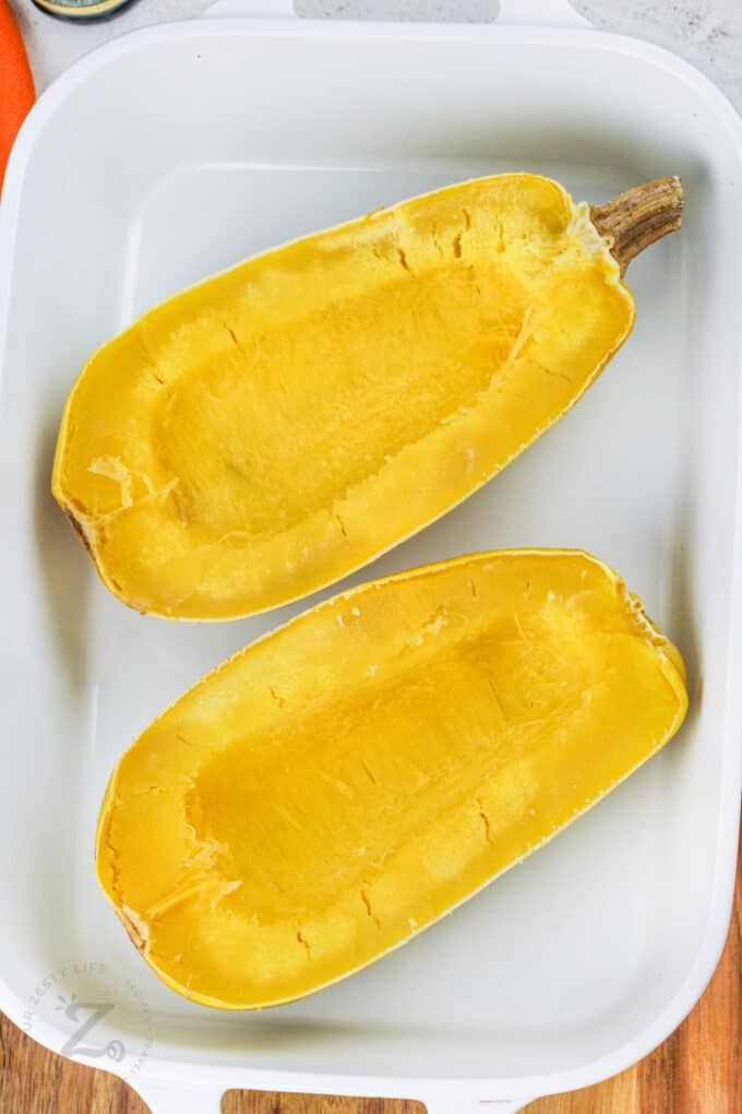 Microwave Spaghetti Squash (15 Minutes To Cook) - Our Zesty Life