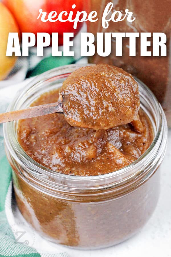 recipe for Apple Butter in a jar