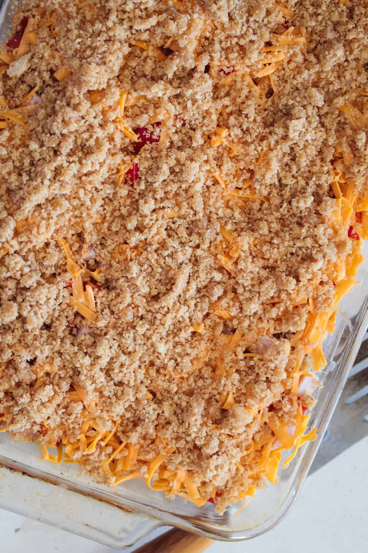 Breakfast Bake topped with a crumb topping