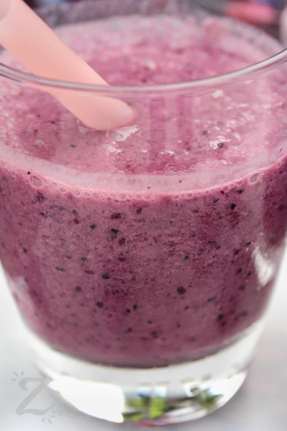 close up of Mixed Berry Smoothie